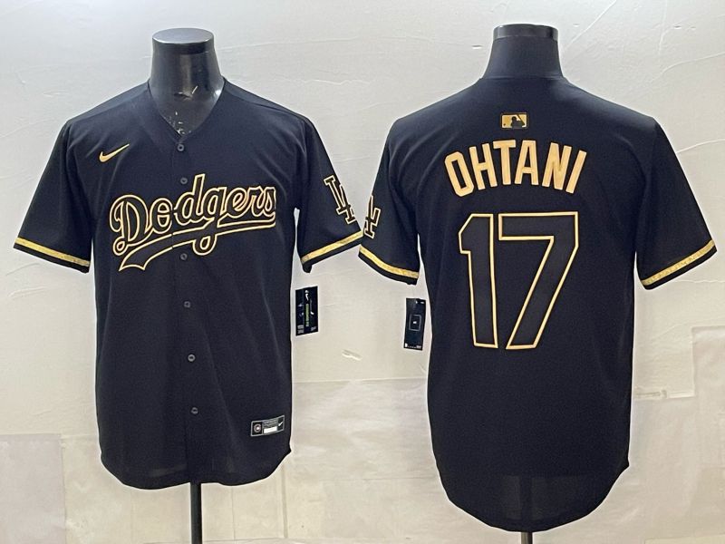 Men 2025 Los Angeles Dodgers #17 Ohtani Black Nike MLB Jersey style 071